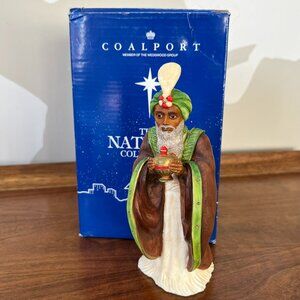 Coalport Wedgwood Wiseman Kneeling Green Turban Feather 1997 Nativity Collection